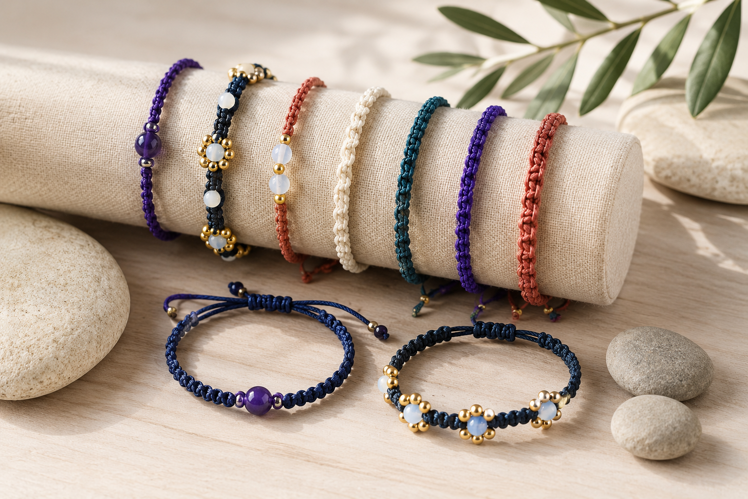 Bracelet artisanal tissé aux cartes