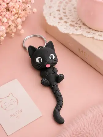 Porte-clés chat noir – vue 1