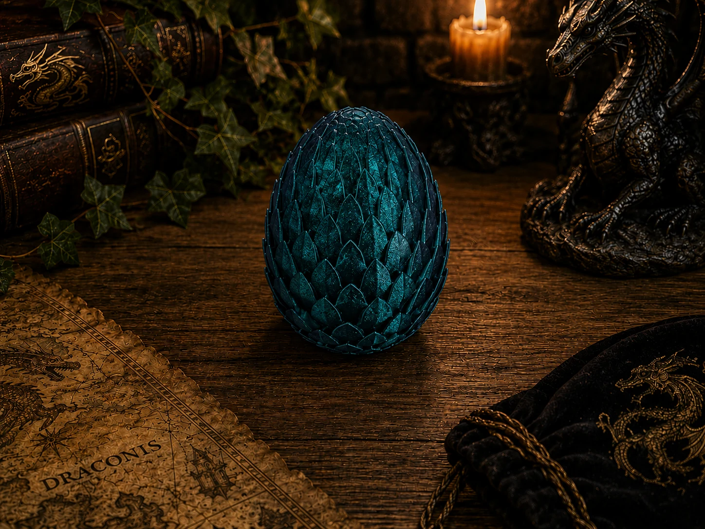 Boîte oeuf de dragon galaxie bleu
