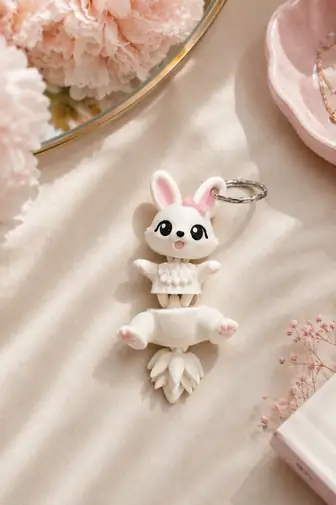 Rabbit keychain – view 1