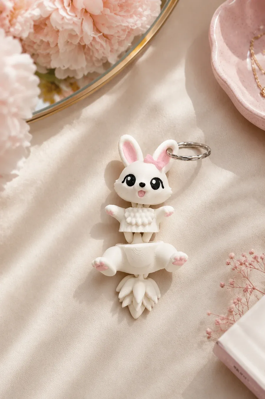 Rabbit keychain – handcrafted 3D prints creation