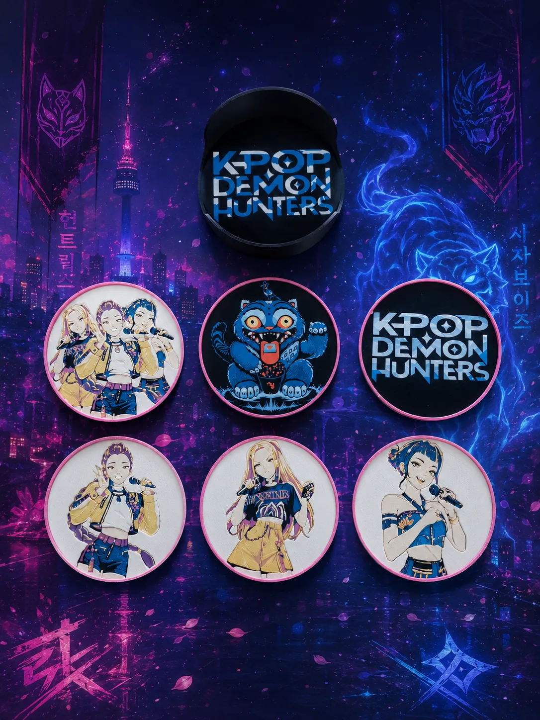 KPop Demon Hunters coaster set
