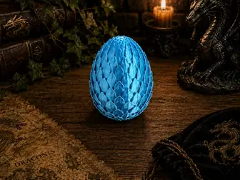 Boîte oeuf de dragon bleu ciel