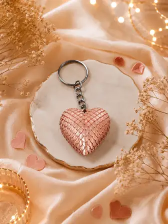 Porte clef coeur écaille de dragon