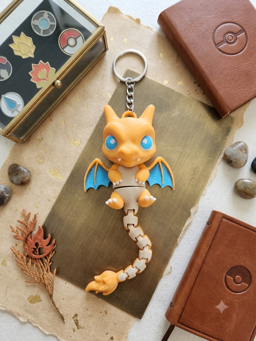 Porte clef Dracaufeu – création artisanale Impression 3D