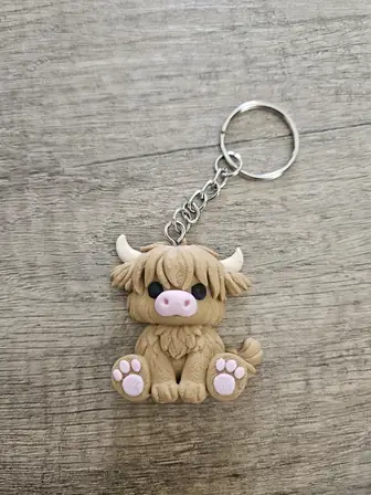 Porte-clés vache des highlands – vue 3