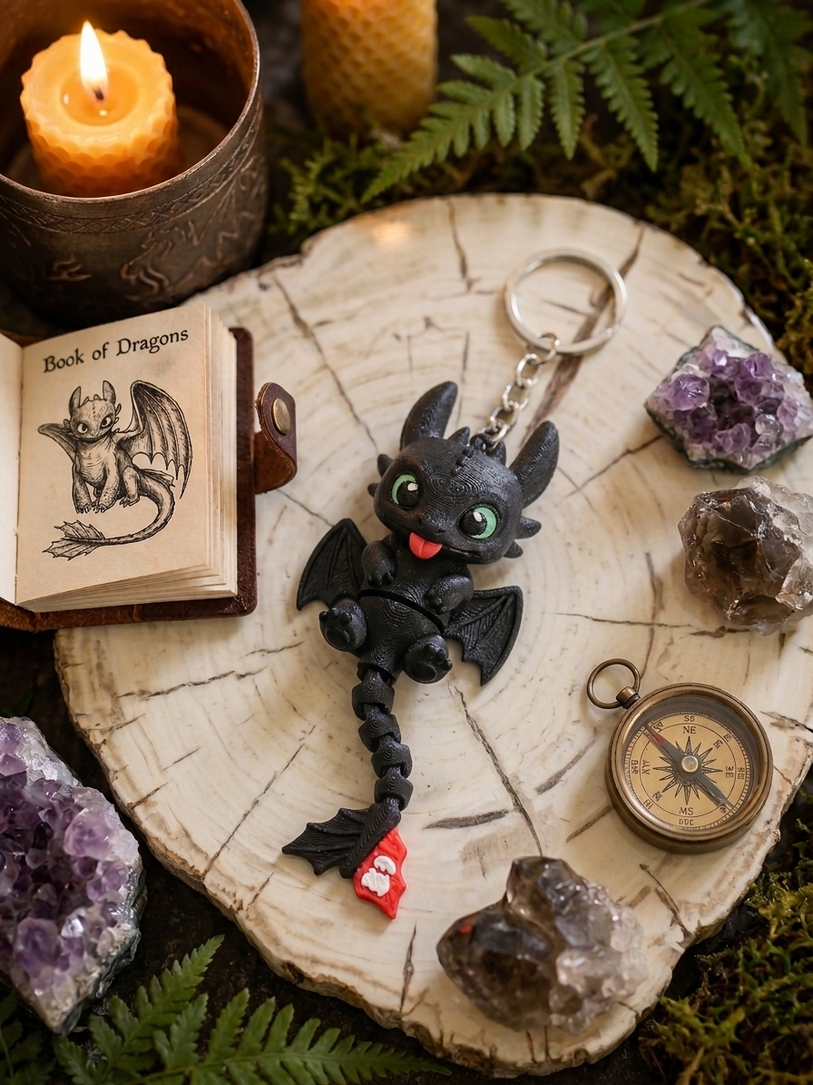 Toothless keychain – handcrafted 3D prints creation