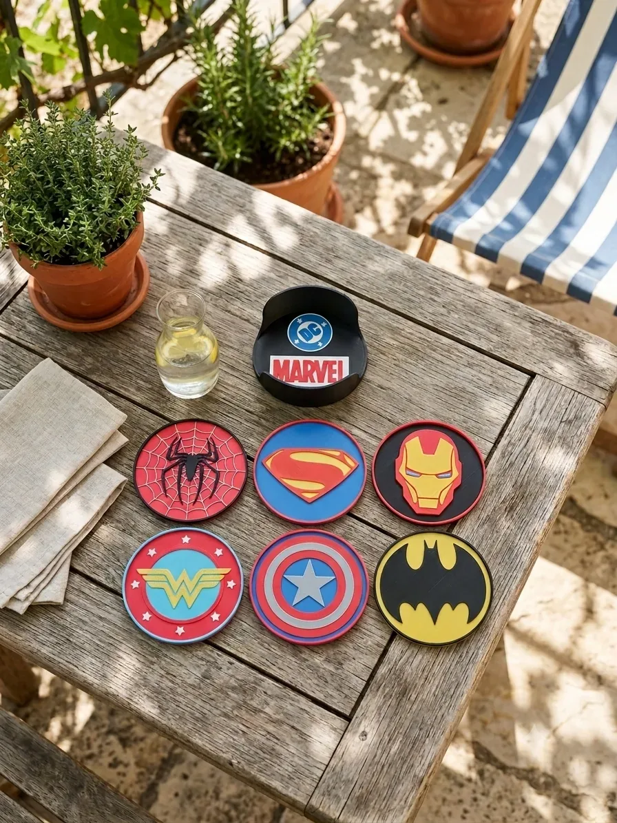 Set sous verre MARVEL / DC – création artisanale Impression 3D