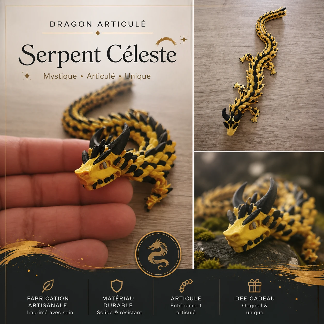 Black and gold dragon