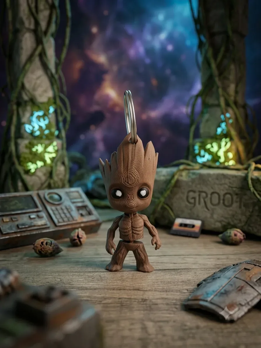 Porte-clés Groot – création artisanale Impression 3D
