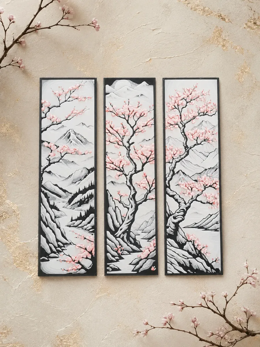 Marque-pages nature du japon (lot de 3) – création artisanale Impression 3D