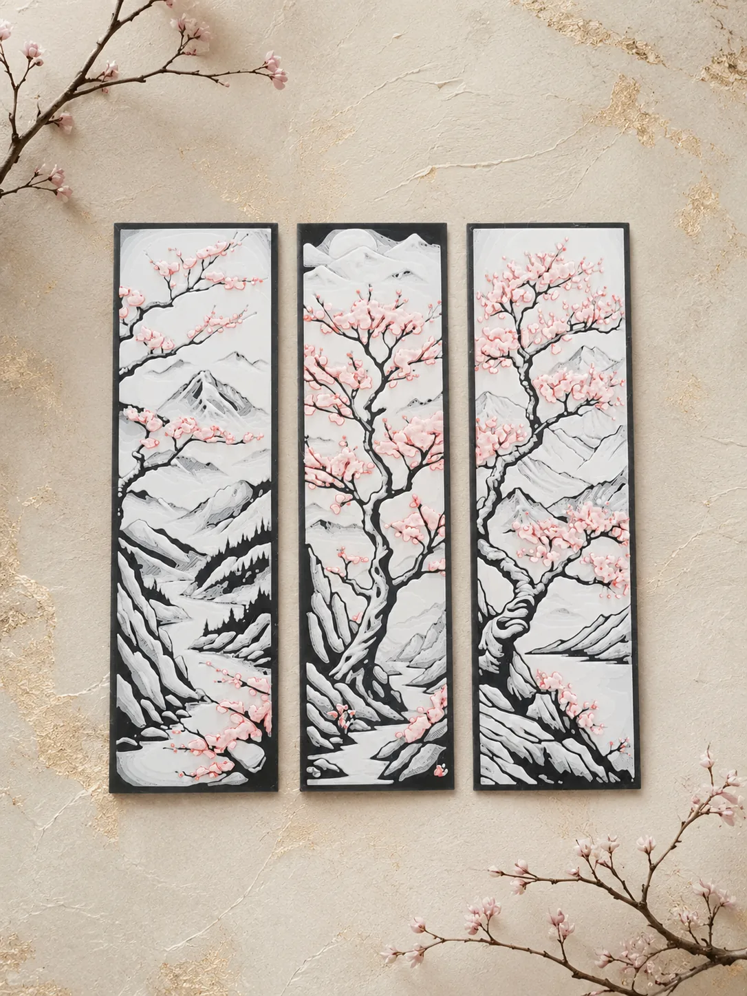 Japanese nature bookmarks (set of 3)