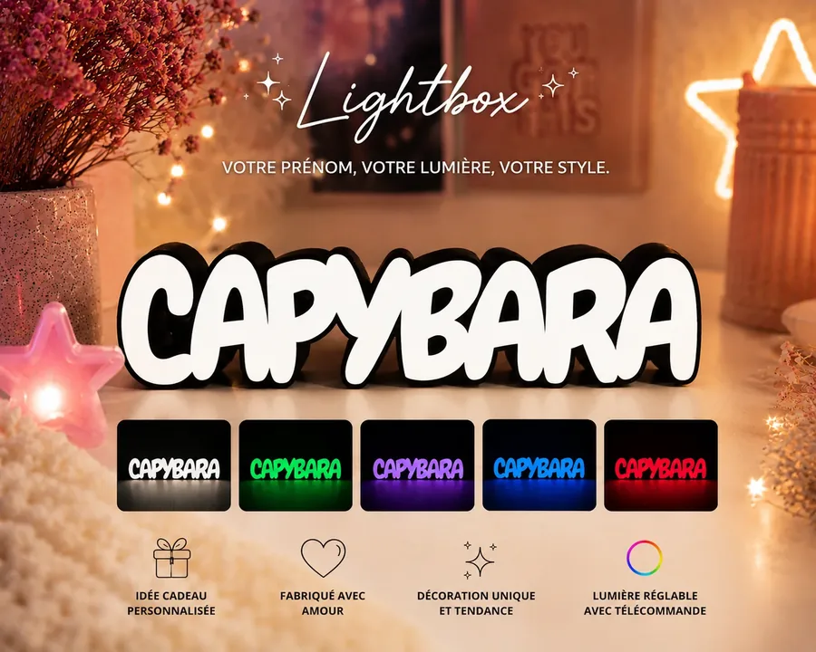 Personalized LightBox – handcrafted 3D prints creation