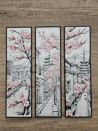 Marque-pages cerisiers du Japon (lot de 3) – vue 2